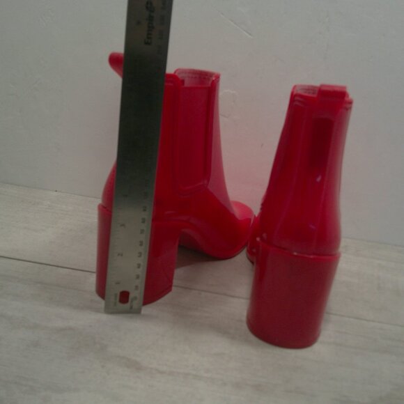Sexy Jeffrey Campbell Hurricane Cherry Red Waterproof Rain Boots Size 9 - Picture 8 of 14